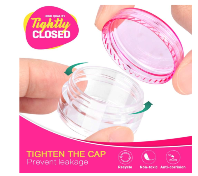 HNYYZL Sample Container,5 Gram Empty Plastic Cosmetic Pot Jars for Eye Shadow Nails Powder Jewelry Cosmetic Lip Balm Lip Gloss Cream Lotion(10 colors, 100 Pcs)