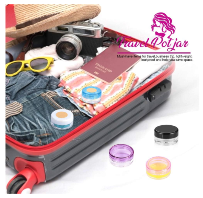 HNYYZL 50 Pack Sample Container, 5g Empty Cosmetic Containers Plastic Travel Pot Jar for Liquid Lotion Cream Sample Make-up Storage(10 Colors, 5ML), Come with 10pcs Mini Spatulas and 50pcs Labels